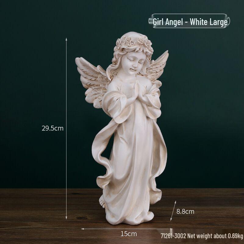Europäische Retro Engel Figur - Kleine Mädchen Gipsstatue für Kirche Hochzeiten & Fotografie Dekor