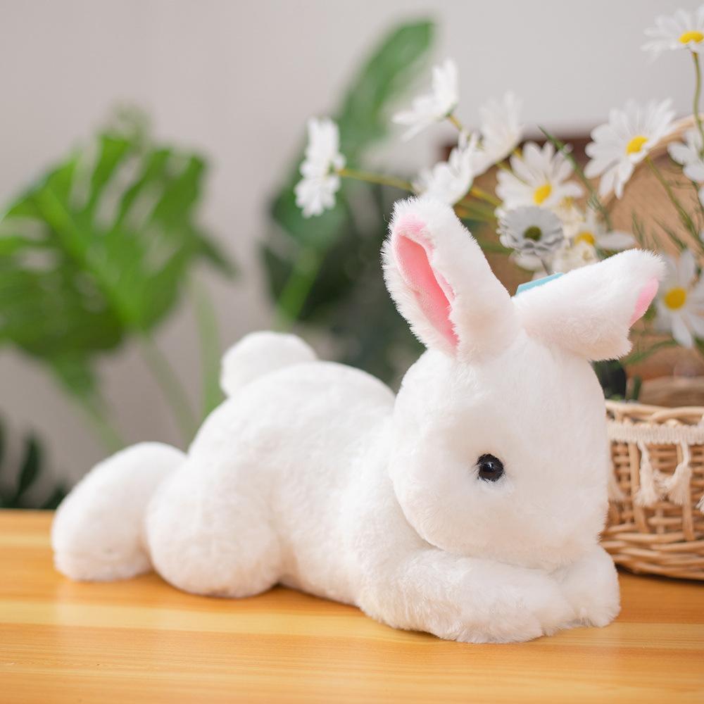 Simulation Animal Rabbit Doll Plush Toy Bunny Rabbit Doll Children Sleep Soothing Rag Doll Birthday Gift