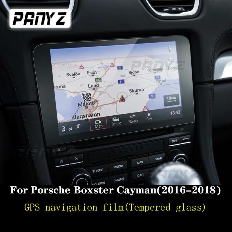 Für Porsche 911 718 Boxster Cayman 2016-2018 Auto-GPS-Navigationsfolie LCD-Bildschirm Schutzfolie aus gehärtetem Glas Kratzfest