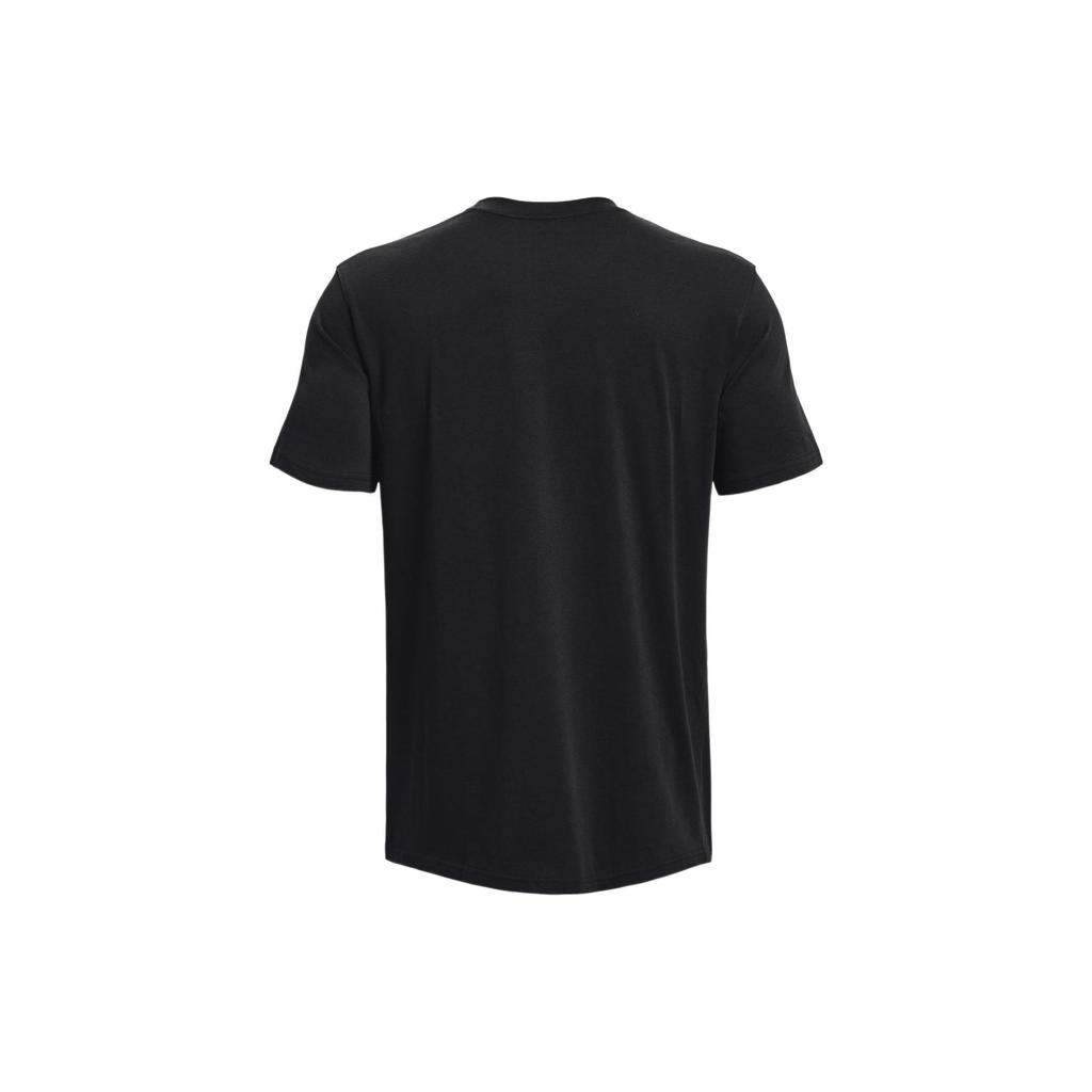 Under Armour American Retro Logo Print Crew Neck T-Shirt Men Tops Black 1376801-001