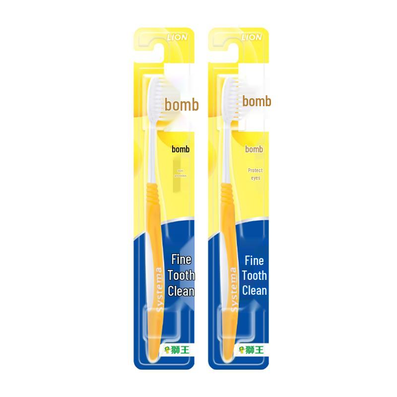 Lion Fine Tooth Clean Gum Protection Soft Toothbrush (2-Pack)