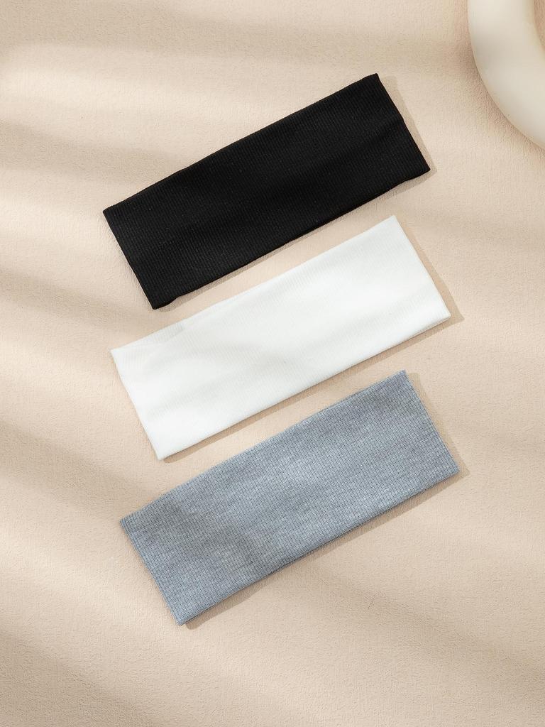3Pcs Fashion Knitting Solid Color Headbands Non Slip Elastic Soft Fabric Hair Bands for Women Hairband Headwrap Accessories