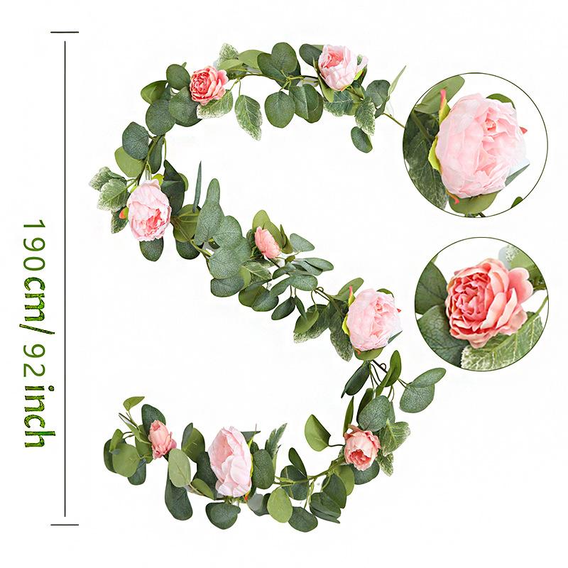 Simulation Rose Vine Home Wedding Wedding Arch Winding Decorative Vine Eucalyptus Leaves Simulation Vine