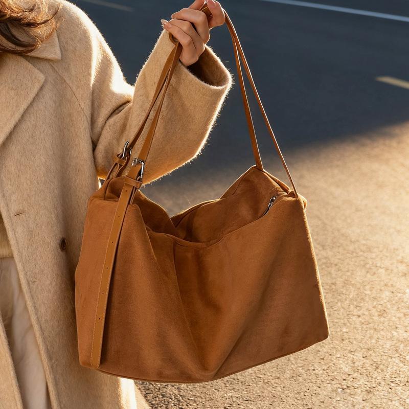Tote Bag Large Capacity Suede Pillow Bag Women's Shoulder Crossbody Bag