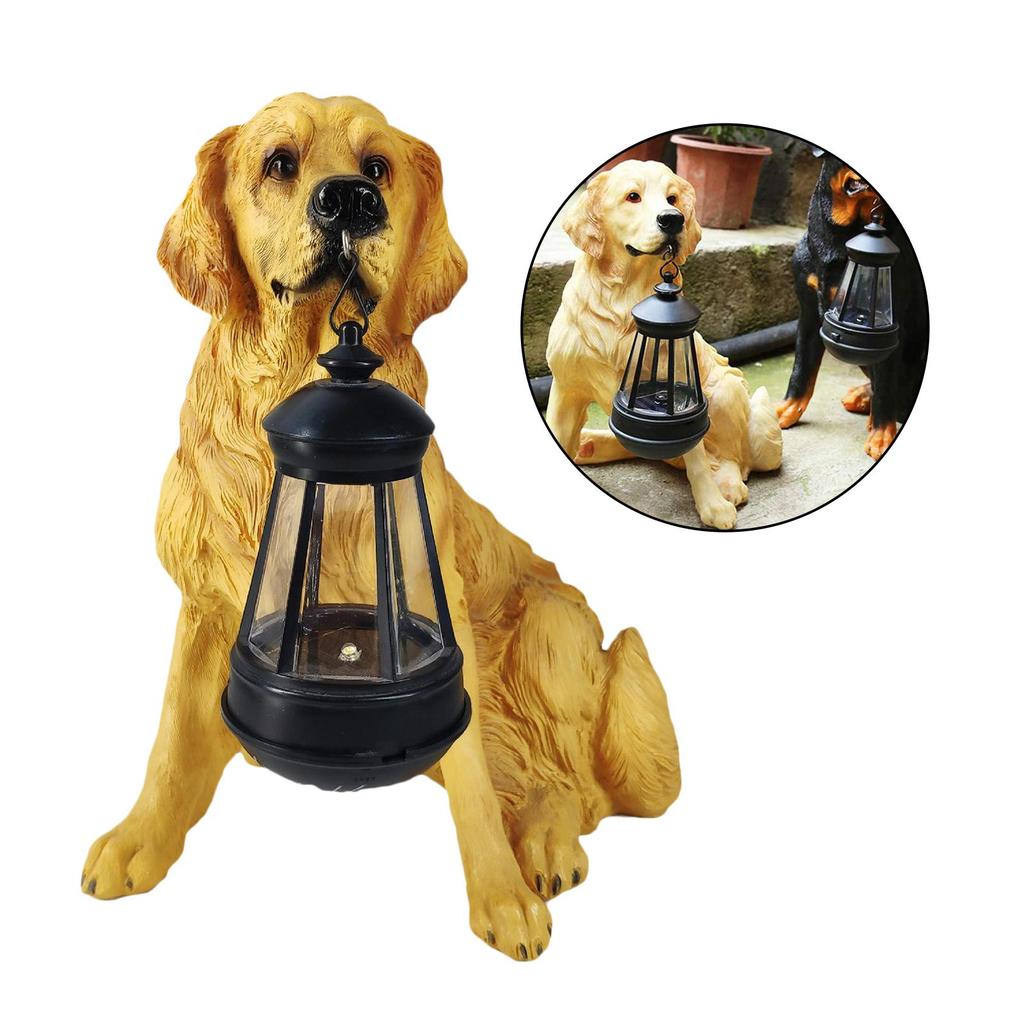 Garden Ornament with Illuminated Dogs Decorative Outdoor Lighting