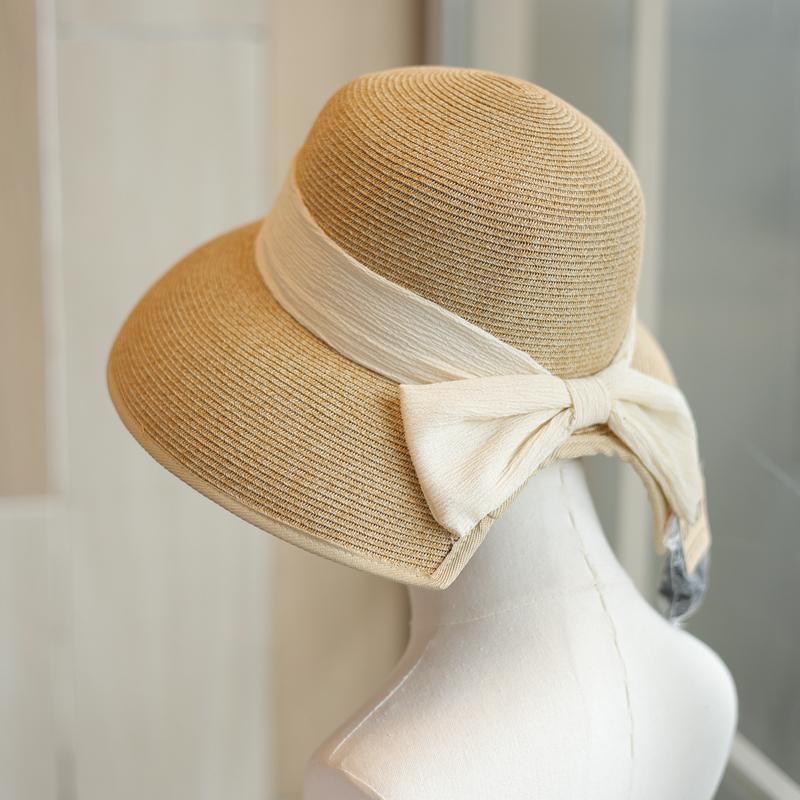 Straw Hat Split Sun Hat Foldable Beach Sun Hat Seaside Big Brim Sunscreen Bucket Hat
