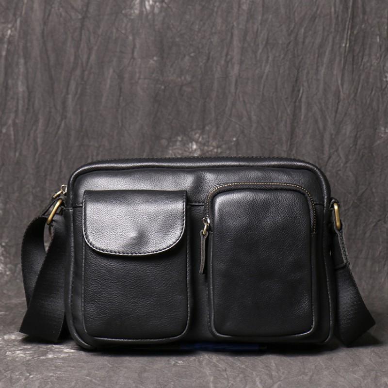 

New First Layer Cowhide Men s Single Shoulder Bag Women s Crossbody Large Capacity IPad