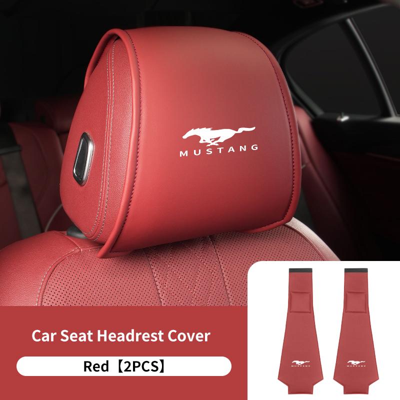 PPWE7 1/2PCS Leather Car Seat Headrest Protective Cover Auto Interior Accessories For Ford Escort KA Flex Everest KA Expedition Falcon