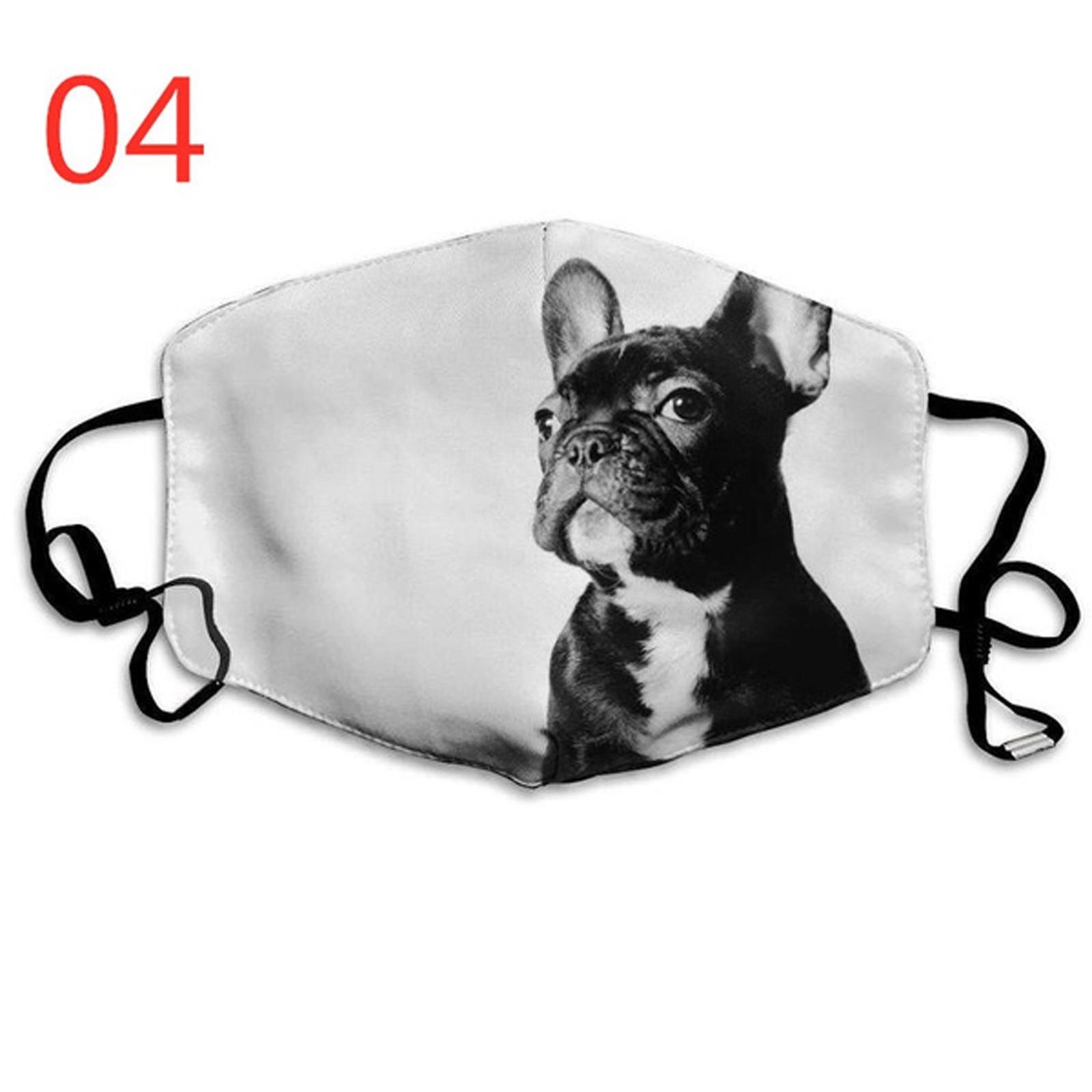 

Милая маска для лица с принтом собак, моющаяся, многоразовая, из смесового хлопка, уличная одежда белый