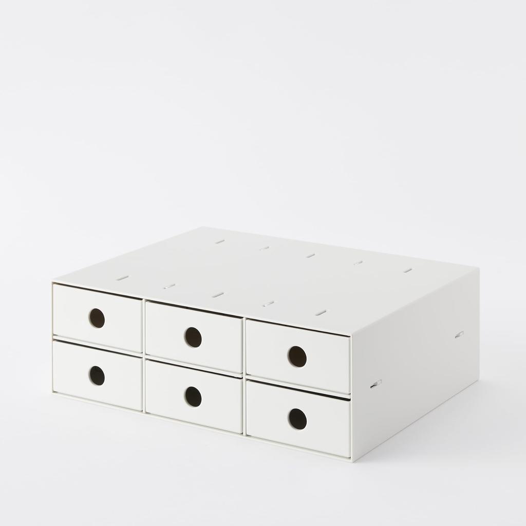 MUJI Recycled Polypropylene Small Item Storage 6 White W11 x x 83904432 Box, Tiers, Gray, Approx. D24.5 H32cm,