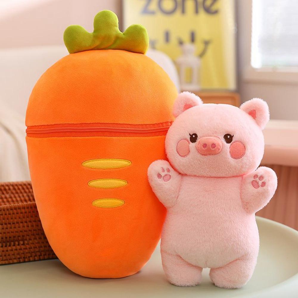 30CM New Turnip Strawberry Turned Rabbit Plush Toy Turned Pig Desirable Bunny Doll To Send Children Christmas Birthday Gifts