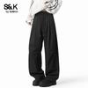 Baleno Men's S&K Retro Loose Wide-Leg Cargo Pants