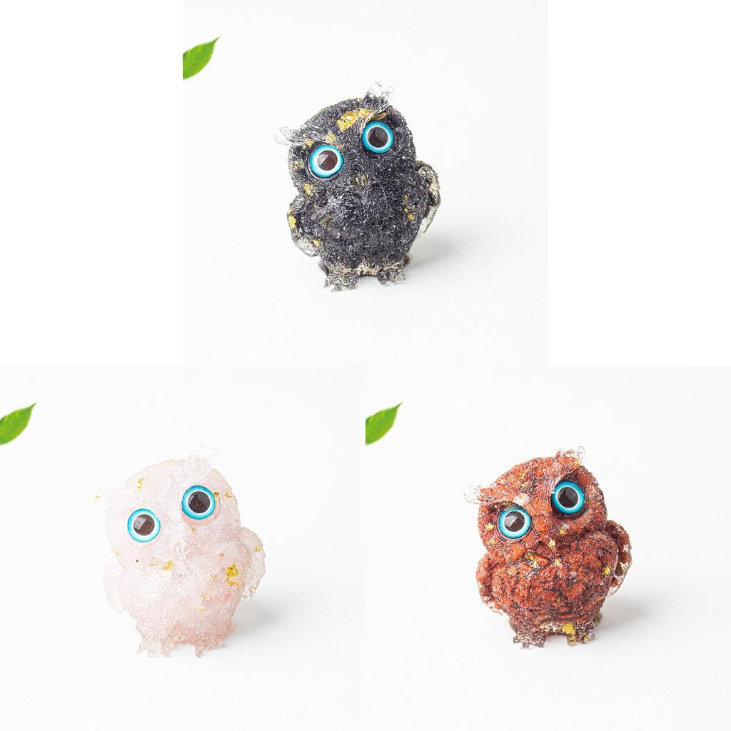 Figurine Hibou en Résine Cristal Pour Décoration Maison Bureau Cadeau Pour Amis Et Famille