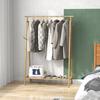 Bamboo Clothes Rack Wooden Coat Hanger With Shoe Shelf Dim 110L X 42W X 152H Cm