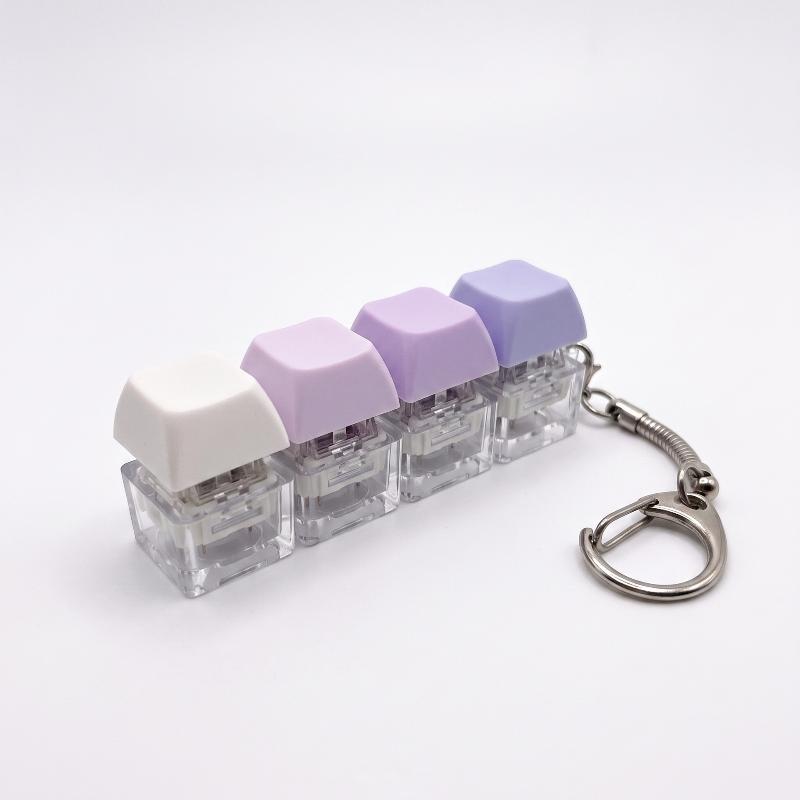 4-Button Keycaps Keyboard Fidget Keychain Stress Relief Fidget Clicker Toy Decompression Toy Bag Pendant