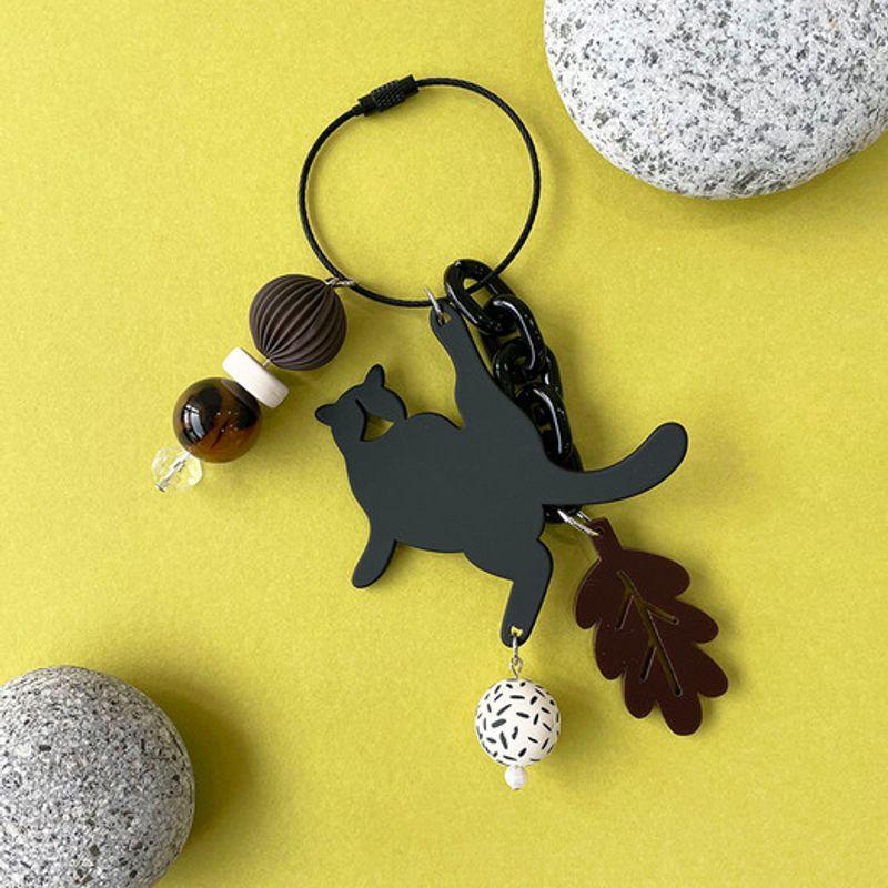 

SATTCHI BLACK CAT BAG CHARM brown