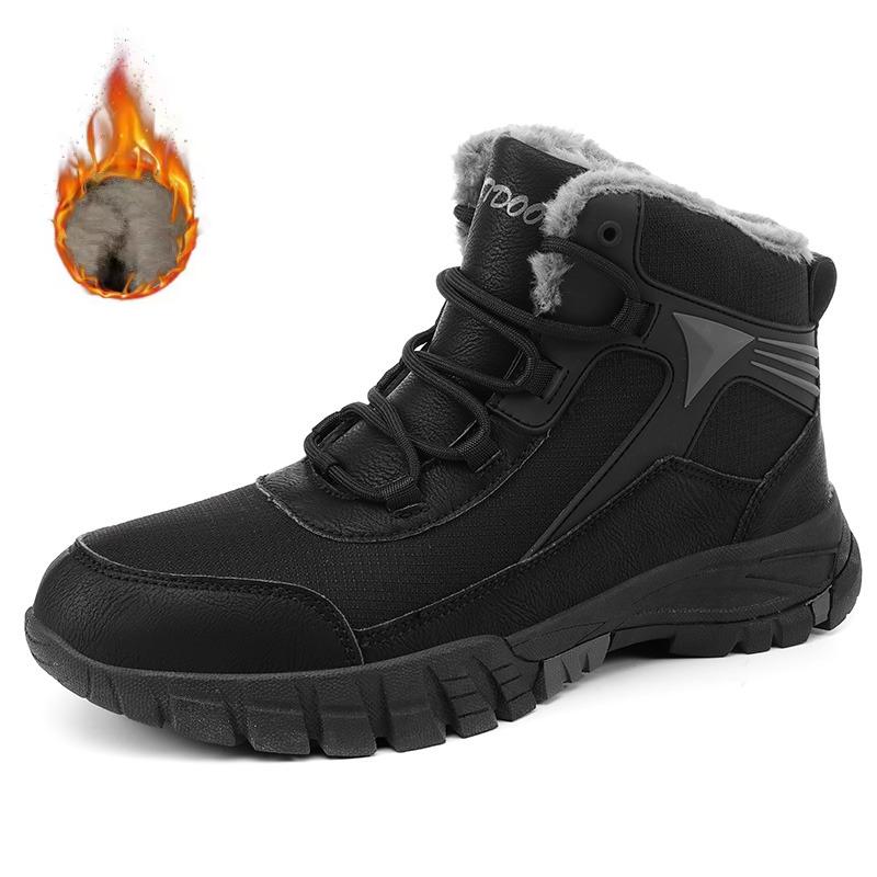 Fashionable Men's Winter Combat Boots with Cotton Lining for Warmth, Outdoor Hiking Boots, and Hunting Men's Ankle Boots