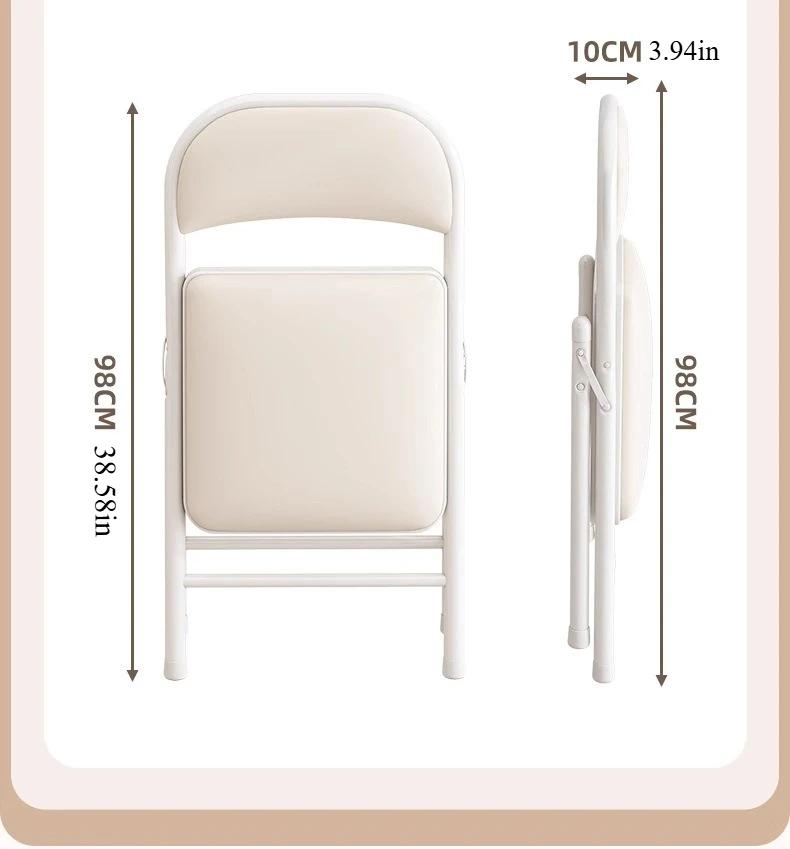 Versatile Foldable Chair Sturdy Metal Build with Comfort-padded Striped Seat Space-Saving Design Ideal for Home, Office Outdoor