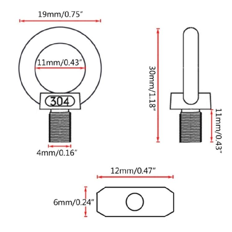 Awning Rail Stoppers 6mm Stops Motorhome Campervan Campers Stainless Steel Parts Awning Rail Stopper with Carabiners