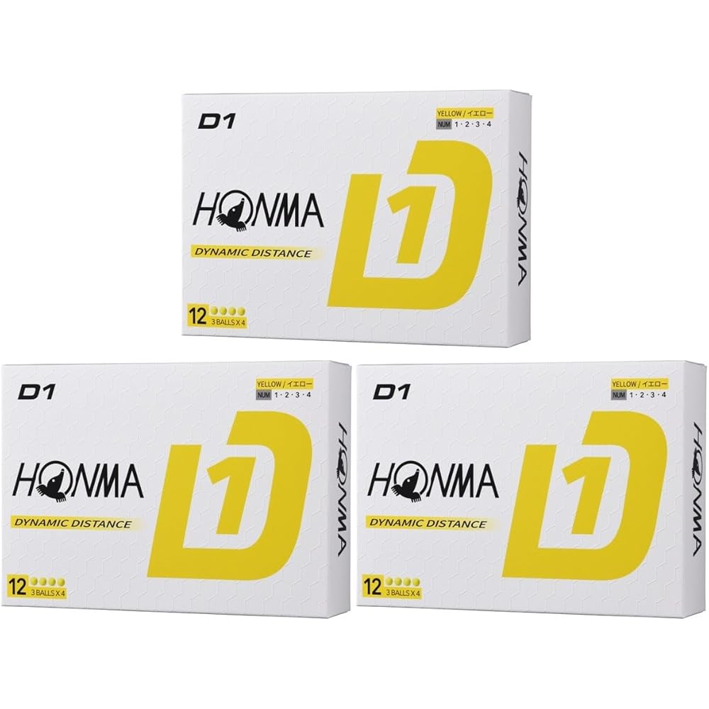 Honma D1 Golf Balls 3 Dozen Set Yellow 36 Pieces