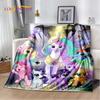 Cute 3D P-Pony Cartoon Unicorn Soft Plush Blanket,Flannel Blanket Throw Blanket for Living Room Bedroom Bed Sofa Picnic Kid Gift