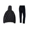 Nike Solid Color Logo Zip-Up Hoodie And Sports Long Pants Set Men Activewear Black BV2649-010+BV2767-010