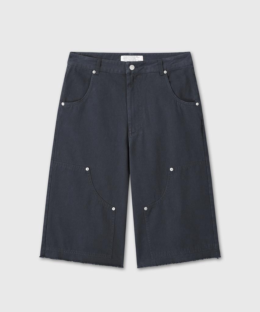 Daibeuinumeon W Washed Cotton Burmuda Pants (Navy)