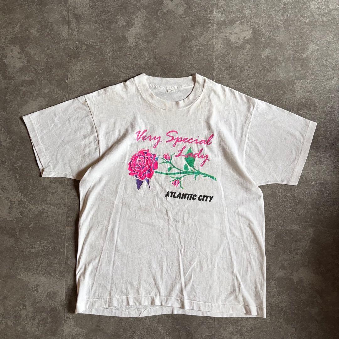 90s Vintage T-Shirt White XL Single Stitch Art White T Used Clothing S
