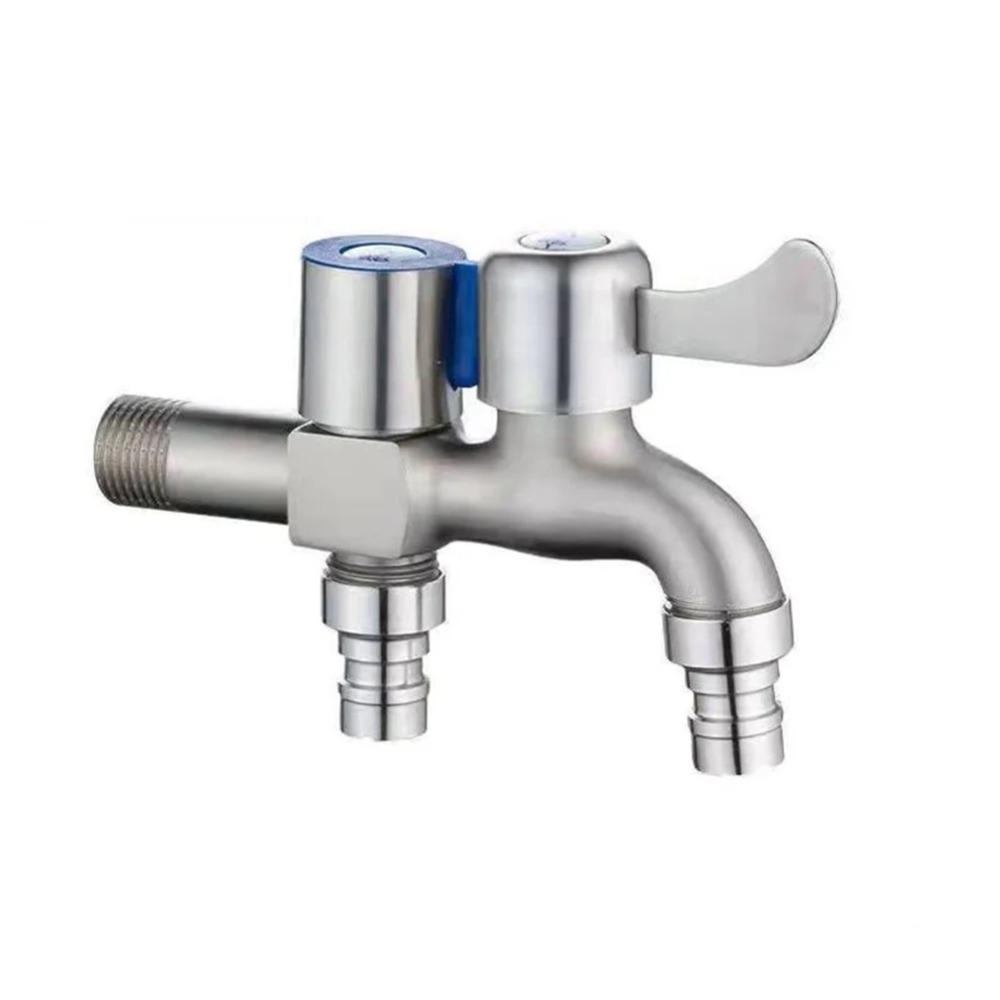 

Смеситель для стиральной машины с двойной головкой, антикоррозионный, универсальный, с резьбой «один в один наружу» серебряный