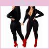 Tuta Elegante Moda con Revers Aderente Tuta Sexy da Donna a Manica Lunga Body