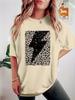 Plus size women's clothing, fashionable printed round neck T-shirt, casual style for women,