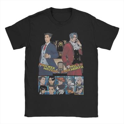 Camisetas de manga corta con cuello redondo del juego Ace Attorney para hombre y mujer, 100% algodón, estilo clásico.
