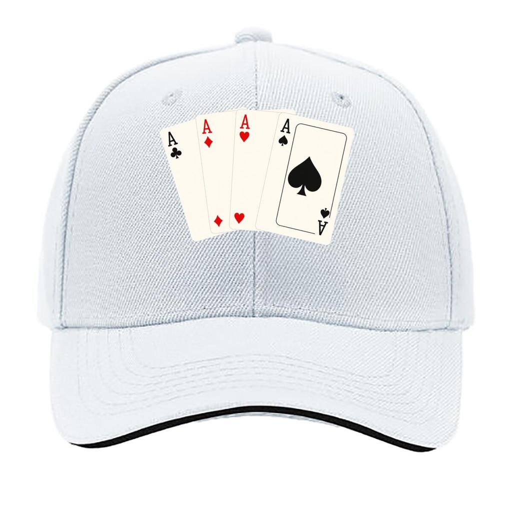 Four Aces Poker Card Fan Hip Hop Hat Fashion Outdoor Sports Sandwich Baseball Cap