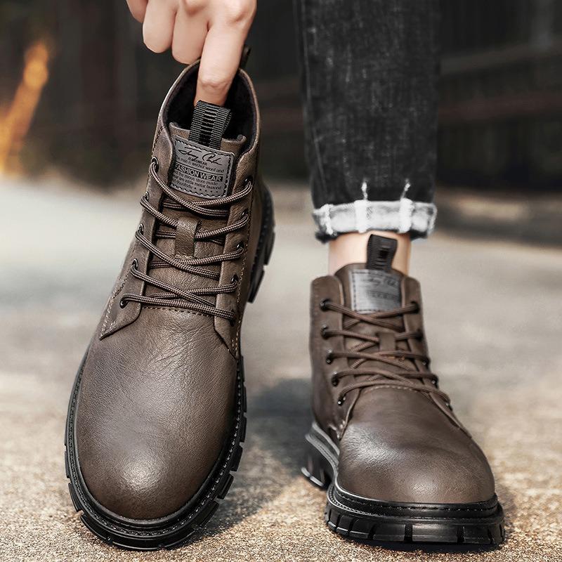 Martin Boots Men's High-top Work Overalls Leather Boots Outdoor Trendy Shoes Darth Vader Men's Autumn Casual Labor Insurance Shoes