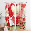 2pcs Love gnome curtains   fairy tale sweet element style   living room and bedroom   decorative drawbar pocket style