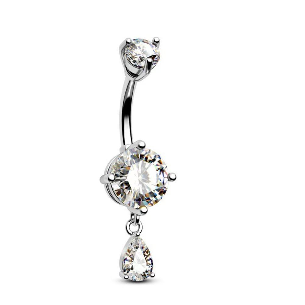 Crystal Belly Button Rings Stainless Steel Belly Piercing Jewelry Cute Navel Ring Beach