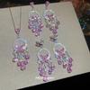 Elegant Zircon Butterfly Tassel Necklace & Earring Set – French Luxury Clavicle Chain Jewelry