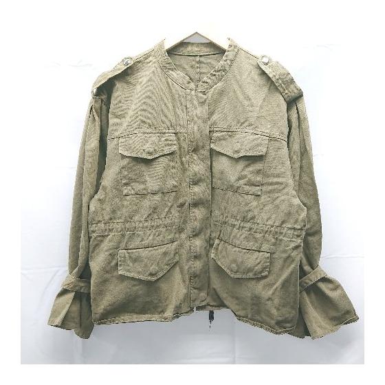 DHOLIC zip-up pocket military long sleeve jacket no description khaki E [Used]