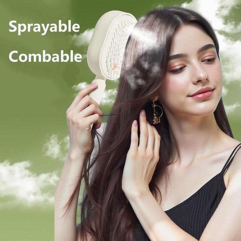 Peine Eléctrico con Spray Recargable por USB Peine para el Cuidado del Cabello Promueve Cabello Voluminoso Peine Multifunción Antiestático