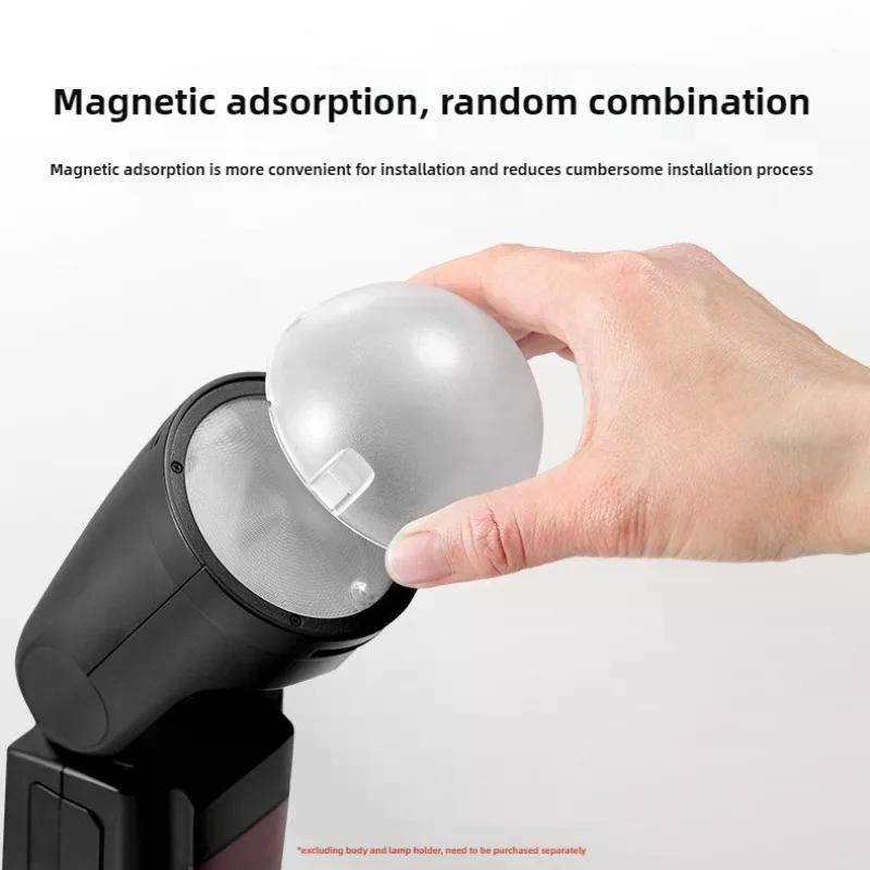 AK-R11 Magnetischer Kuppel-Diffusor Einfache Montage Ersatz Weicher Natürlicher Lichteffekt für Aufsteckblitz Produktfotografie