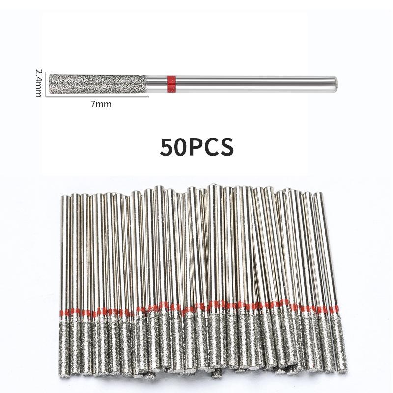 50PCS Diamond Nail Drill Bits Grinding Head Set For Manicure Pedicure Dead Skin Removal Nail Electric Milling Cutters
