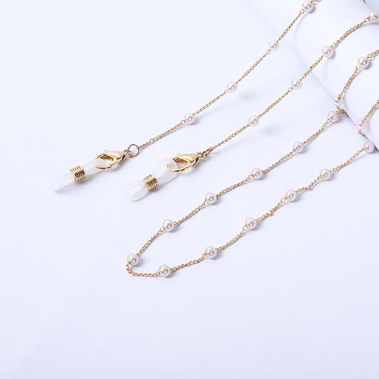 Glasses Chain Faux Pearl Neck Strap Rope Metal Fixed Eyeglass Cord for Driving