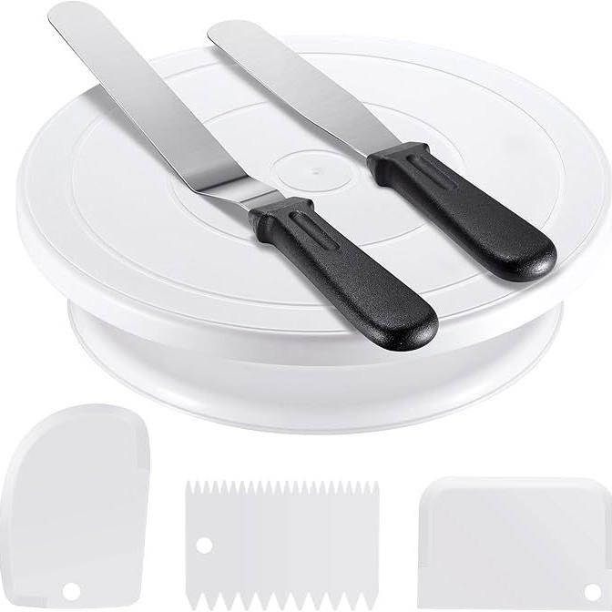 255-Piece Cookie and Cake Piping Set: Turntable, Baking Tools, Bags, and Scraper