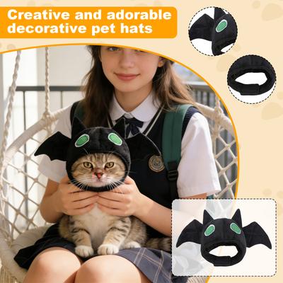 Adorable Chapeau Ailé en Peluche pour Animal de Compagnie - Couvre-Chef Décoratif Créatif Pour Animaux de Petite et Moyenne Taille (Tour de tête de 30 cm)
