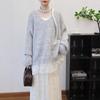 Autumn new splicing lace sequins design sense neck sweater pullover loose sweet knitted sweater top women