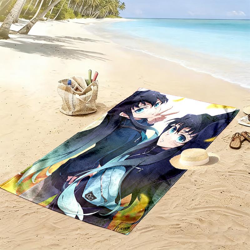 Muichiro Tokito Creative Design 2D Flat Print Beach Towel, Large Soft Quick Dry Towel for Beach Camping SwimmingDSTJ0925406