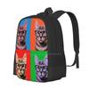 Warhol Geek Cat In 4 Colors School Bags Travel Laptop Backpack With Warhol Cool Pop Art Cat Art Colors Con Gato Con Warhol