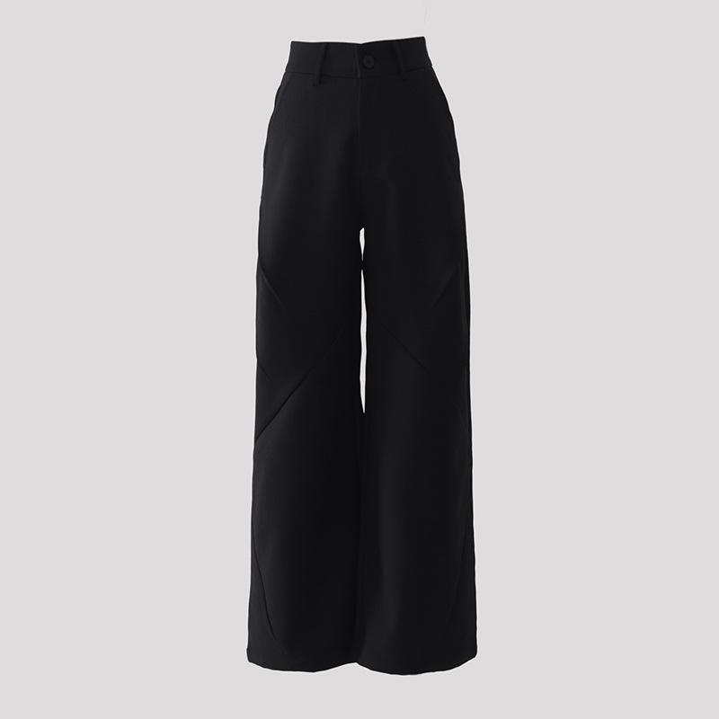 Women's Retro High Waist Wide Leg Pants – Versatile Flare Casual Suit for Spring/Summer