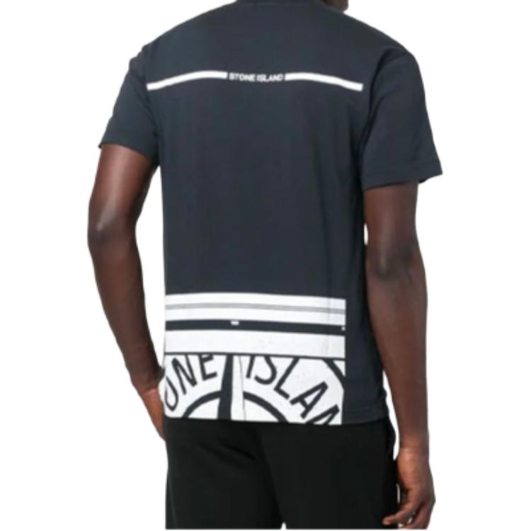 Stone Island Fw22 Logo Print Straight Cut Short Sleeve T-Shirt Men tops Blue 77152NS86-V0020