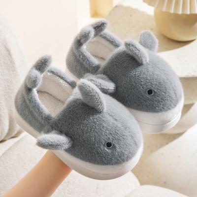 Whale Cotton Shoes Children Girls Autumn and Winter 2024 New Indoor Home Warm Cartoon Fluffy Slippers Men